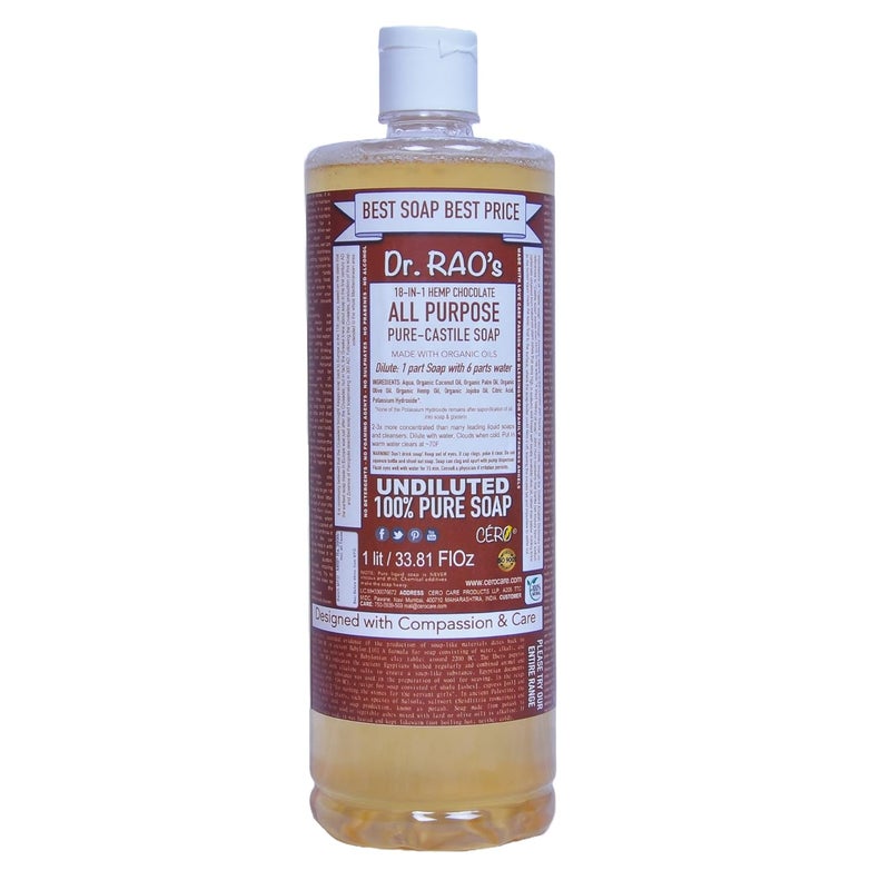 CERO Dr Raos Chocolate Perfumed all Purpose Pure Castile Soap Perfect for DIY Projects 1000 ml - Image 1