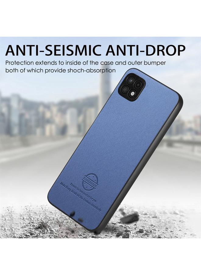 S-TOP Case For Samsung Galaxy A22 4G Twill Fabric Leather Skin Back Phone Case - Image 4