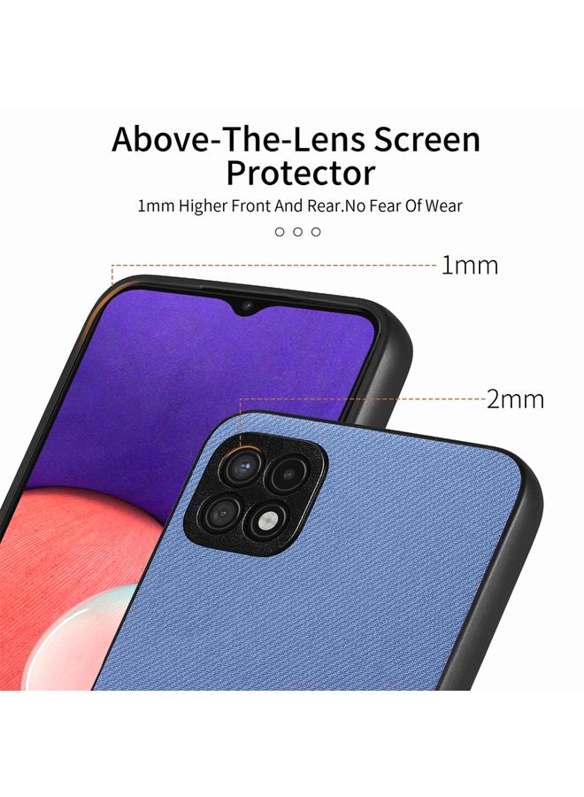 S-TOP Case For Samsung Galaxy A22 4G Twill Fabric Leather Skin Back Phone Case - Image 3