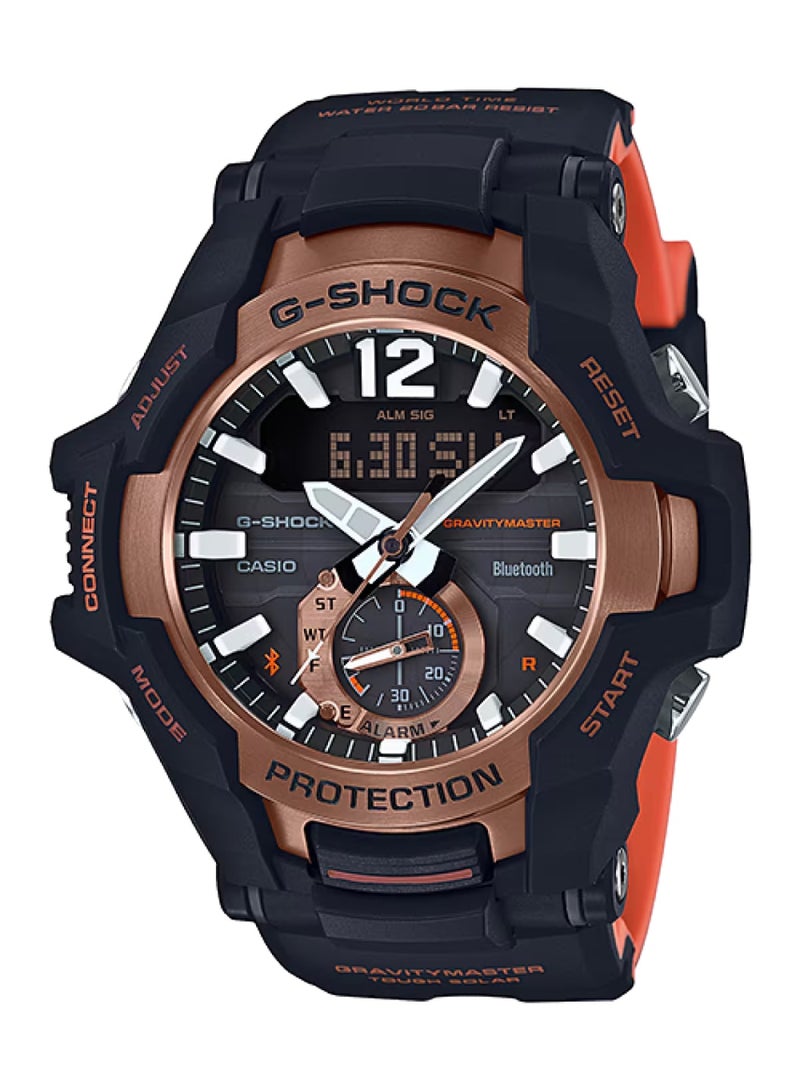G-SHOCK Gravitymaster Solar Watch GR-B100-1A4, 53.8 mm Black Dial, Black/Orange Resin Strap, Analog-Digital, 200 m WR - Image 2