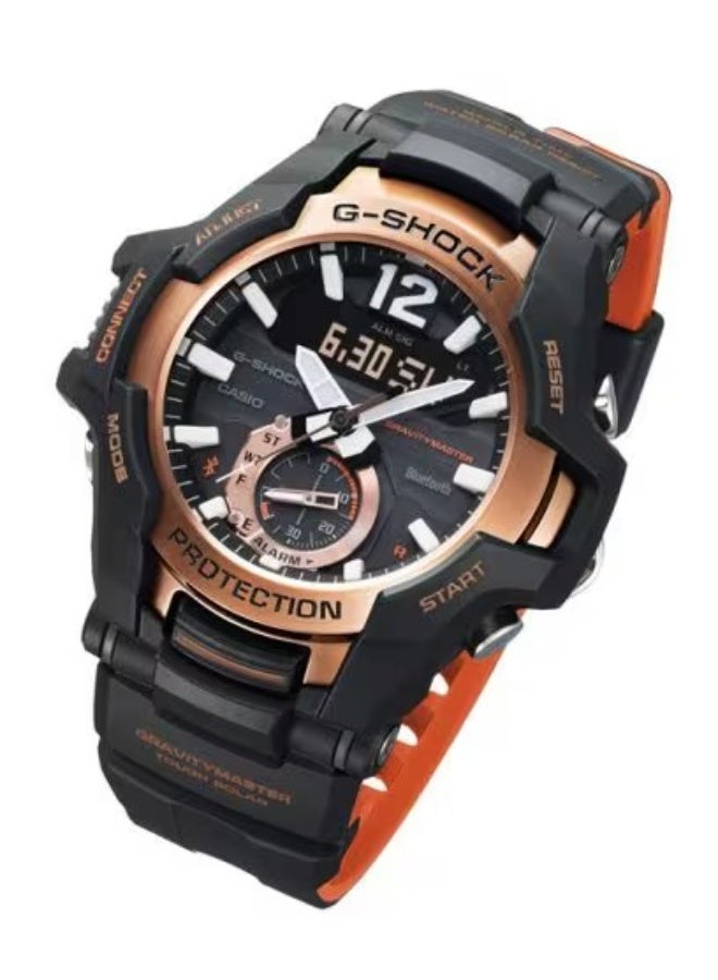 G-SHOCK Gravitymaster Solar Watch GR-B100-1A4, 53.8 mm Black Dial, Black/Orange Resin Strap, Analog-Digital, 200 m WR - Image 1