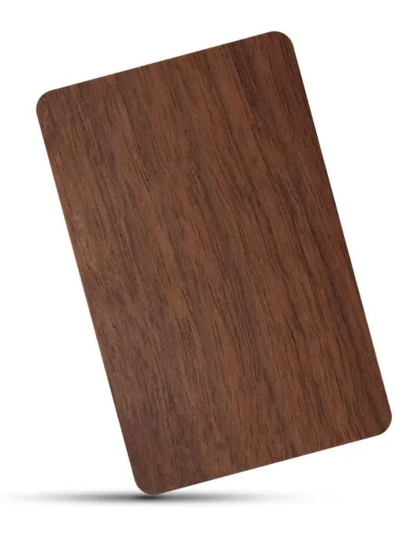 NFC NTAG215 Wooden Card Multipurpose Programmable for Various Apps and Functions, Bamboo Material(Pack of 2) Tap and Share Smart NFC Card (Walnut Shade) - Image 1