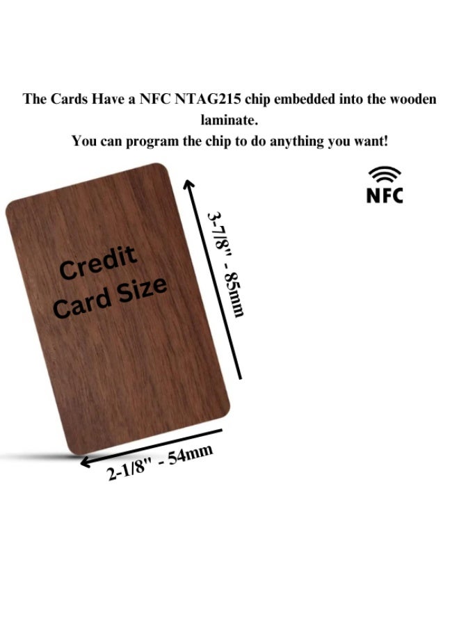 NFC NTAG215 Wooden Card Multipurpose Programmable for Various Apps and Functions, Bamboo Material(Pack of 2) Tap and Share Smart NFC Card (Walnut Shade) - Image 3