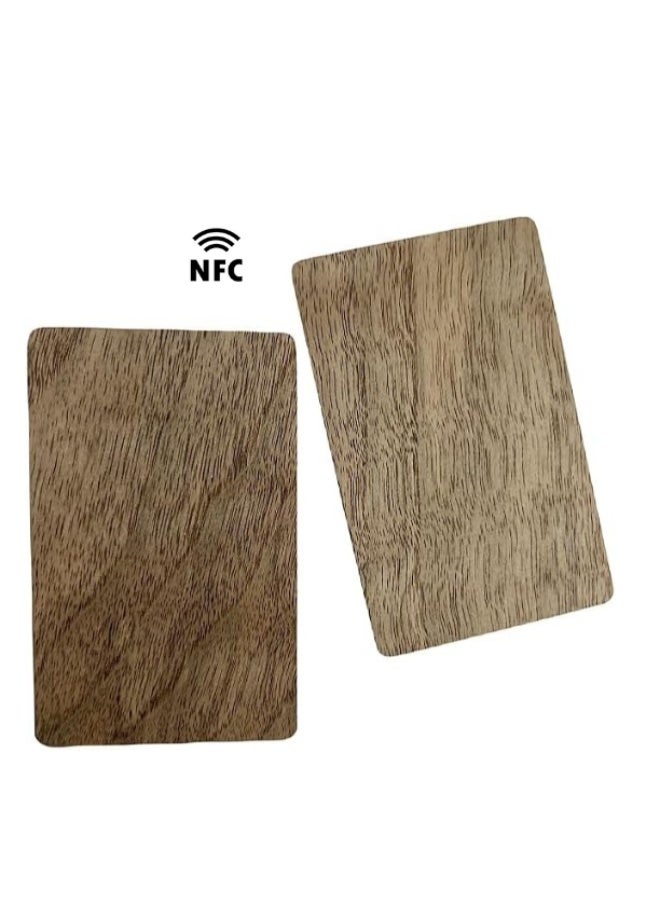 NFC NTAG215 Wooden Card Multipurpose Programmable for Various Apps and Functions, Bamboo Material(Pack of 2) Tap and Share Smart NFC Card (Walnut Shade) - Image 2