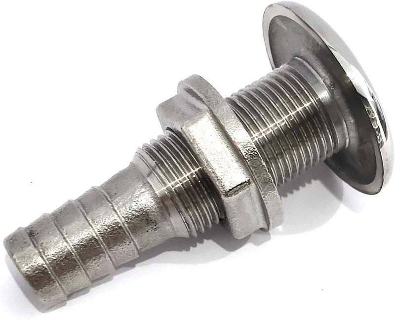 keehui 316 Stainless Steel Durable Combo Stainless Steel Thru-Hull Fitting w/Nut with Custom Gasket Boat Plumbing Fittings for Boats, Yachts, Marine - Image 3