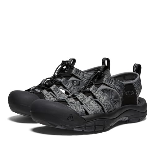 Keen صنادل مائية مغلقة من KEEN للرجال نيو بورت H2، أسود/رمادي فولاذي، 9 أمريكي - Image 4