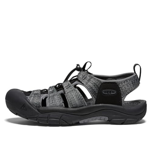 Keen صنادل مائية مغلقة من KEEN للرجال نيو بورت H2، أسود/رمادي فولاذي، 9 أمريكي - Image 3