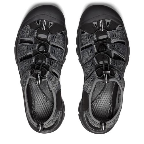 Keen صنادل مائية مغلقة من KEEN للرجال نيو بورت H2، أسود/رمادي فولاذي، 9 أمريكي - Image 5