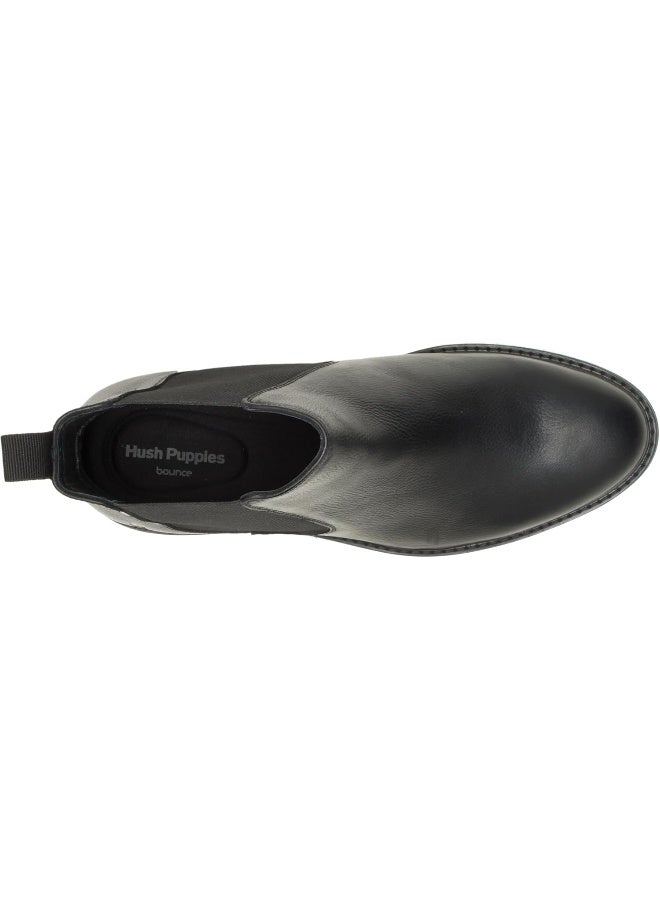 Hush Puppies أحذية هاش بايبيز جلدية سوداء عالية الكاحل - Image 4