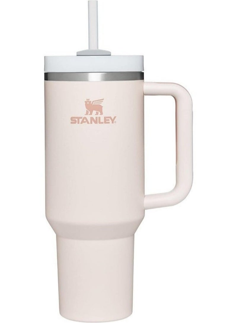 Stanley Quencher H2.0 FlowState Stainless Steel Vacuum Insulated Tumbler with Lid and Straw for Water, Iced Tea or Coffee, Smoothie,  Rose Quartz, 40 oz - Image 1