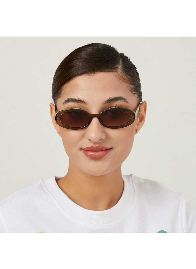 Blackout DREW Women Olive Sunglasses - Frame Material: Thermoplastic Rubber (TR90) - Frame Color: Olive -Lens Color: Brown - Full Rim  - Image 4