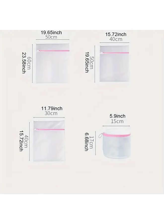 4pcs Set Zippered Mesh Laundry Bags For Underwear Sweaters Washing Machine - Image 3