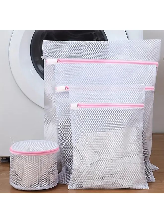 4pcs Set Zippered Mesh Laundry Bags For Underwear Sweaters Washing Machine - Image 1