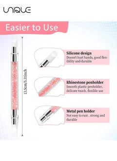 Unique 5 PCS Nail Art Sculpture Pen, Dual Tipped Silicone Nail Tools, Rhinestone Nail Art Pen Sculpting Gel Brushes for Resin Nail Art Tools Design Nails Foil Carving Drawing Effect Shaping  - Image 2