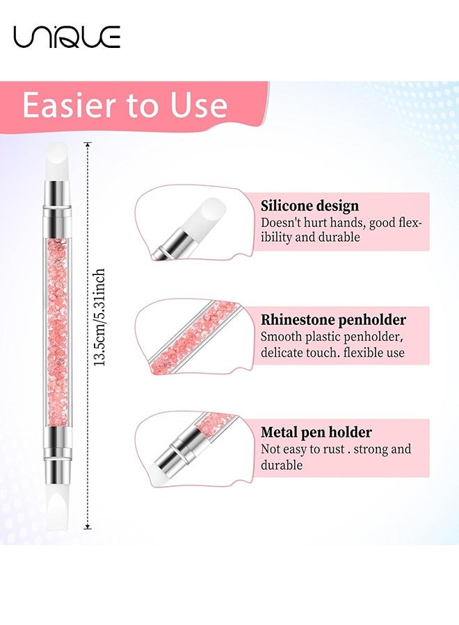 Unique 5 PCS Nail Art Sculpture Pen, Dual Tipped Silicone Nail Tools, Rhinestone Nail Art Pen Sculpting Gel Brushes for Resin Nail Art Tools Design Nails Foil Carving Drawing Effect Shaping - Image 2
