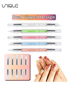 Unique 5 PCS Nail Art Sculpture Pen, Dual Tipped Silicone Nail Tools, Rhinestone Nail Art Pen Sculpting Gel Brushes for Resin Nail Art Tools Design Nails Foil Carving Drawing Effect Shaping  - Image 4