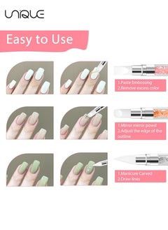Unique 5 PCS Nail Art Sculpture Pen, Dual Tipped Silicone Nail Tools, Rhinestone Nail Art Pen Sculpting Gel Brushes for Resin Nail Art Tools Design Nails Foil Carving Drawing Effect Shaping  - Image 5