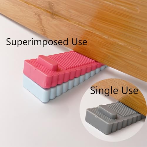 Fapiwen Door Stopper, 3pcs Stackable Non-Slip Door Stopper for Home, Baby Safety Door Wedge Stopper, Door Stop Stoppers Block Wedge Doorstops for Home Office Warehouses Classrooms (Grey) - Image 4