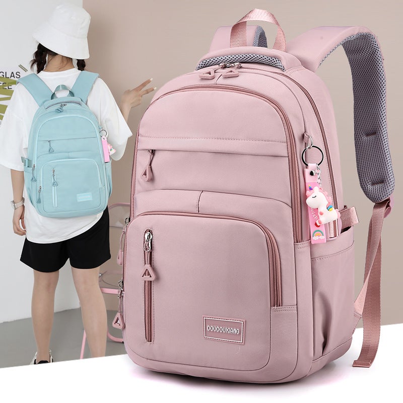 New Large-Capacity Schoolbags For Middle And High School Students, Women'S High-End Nylon Casual Backpacks, Multi-Layered Travel Bags, Trendy - Image 2