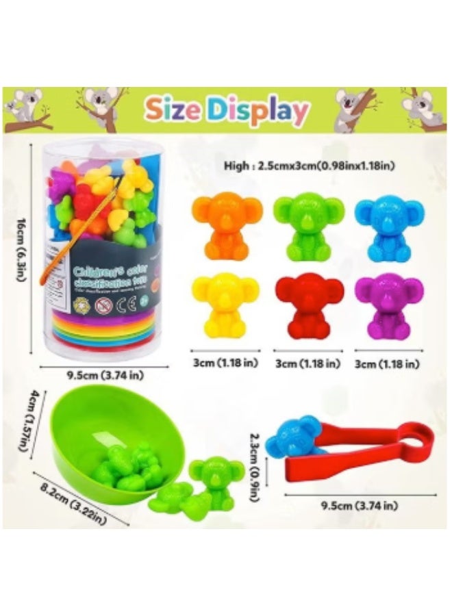 الأطفال العد ألعاب كوالا ، لعبة مطابقة مع فرز الأوعية للتعلم قبل المدرسي تصنيف اللون ومجموعة اللعبة الحسية - Image 5