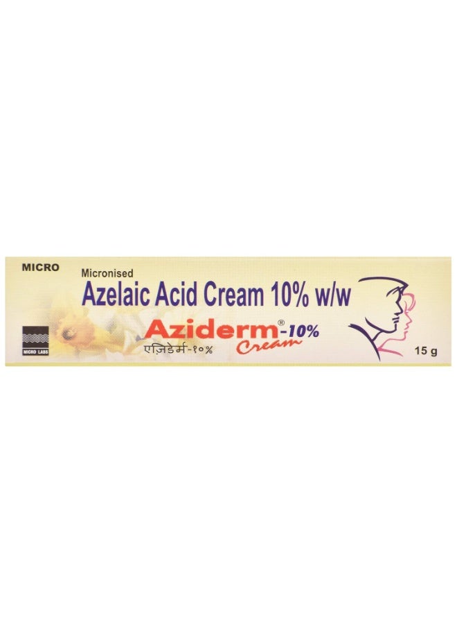 Aziderm 10% Cream Micronised Azelaic Acid Cream 10% w/w for Acne & Blemish Care, 15 g - Image 2