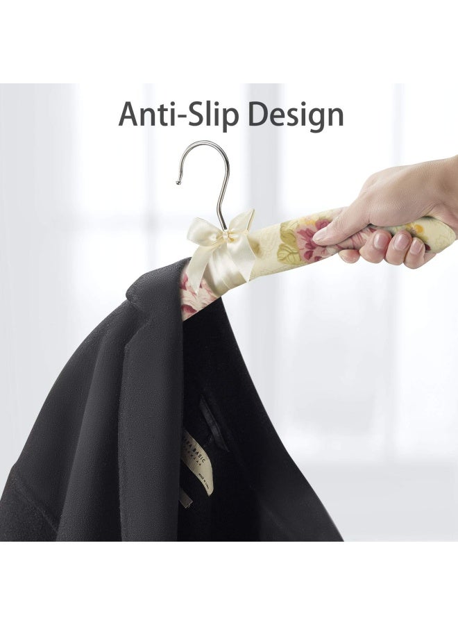 GLCON Padded Clothes Hangers for Sweaters  Women Padded Coat Hangers Foam Hanger Non Slip Satin Canvas Covers for Adults Wedding Bridesmaid Pack of 10 - Image 3