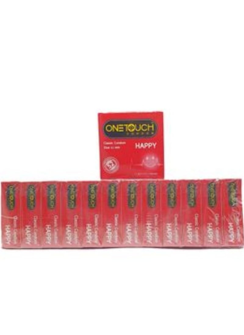 ONETOUCH ONETOUCH 3-Piece Happy Condoms  (12 Packs Of 3 Condoms) 