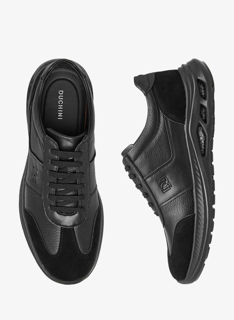 DUCHINI Men's Panelled Lace-Up Sneakers - Image 3