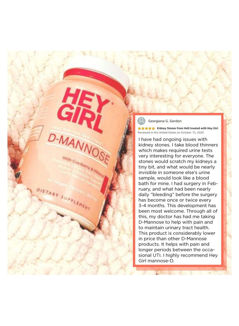 HEY GIRL NUTRITION D-Mannose 60 Veggie Capsules - Image 3