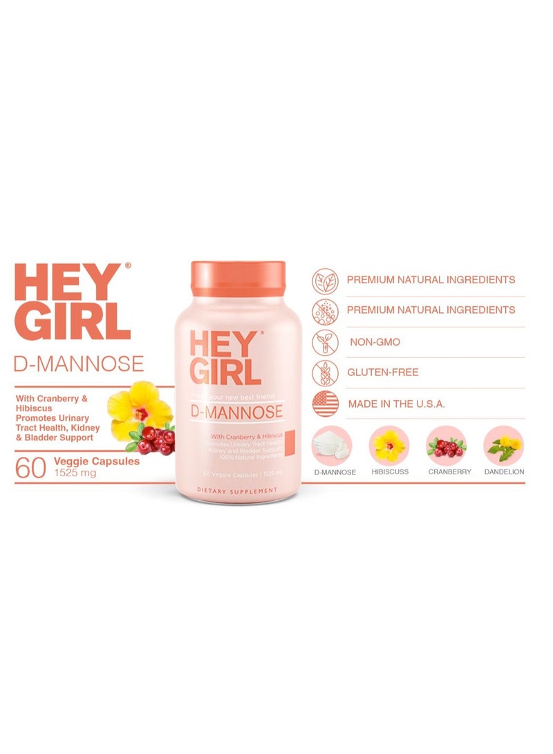 HEY GIRL NUTRITION D-Mannose 60 Veggie Capsules - Image 2