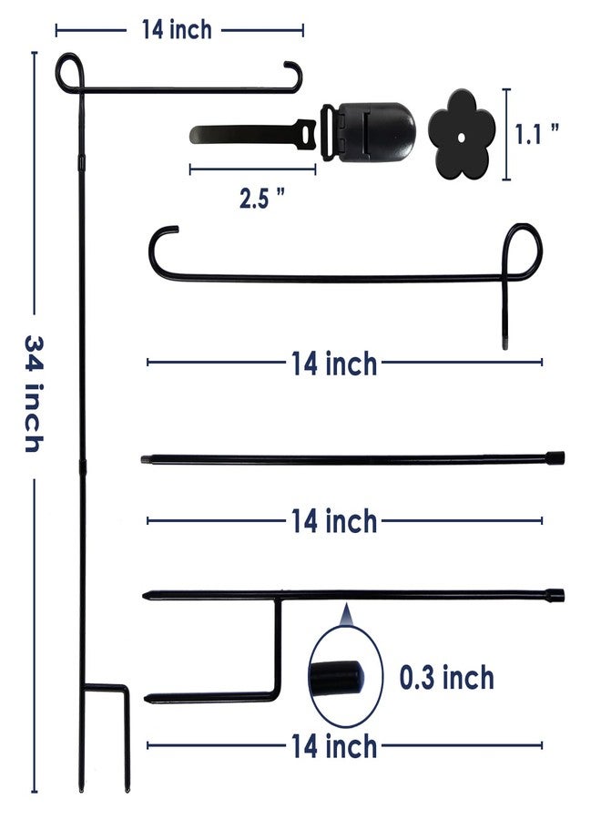 ESTTOP Garden Flag Stand, Thickened Pole Sturdy Straight Premium Metal Yard Flag Holder Weather-Proof Flagpole with Clip and Stopper for Seasonal Christmas Garden Flag, Outdoor Decor Decoration - Image 5