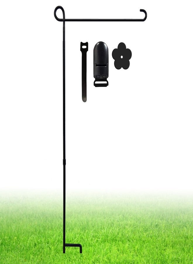 ESTTOP Garden Flag Stand, Thickened Pole Sturdy Straight Premium Metal Yard Flag Holder Weather-Proof Flagpole with Clip and Stopper for Seasonal Christmas Garden Flag, Outdoor Decor Decoration - Image 1