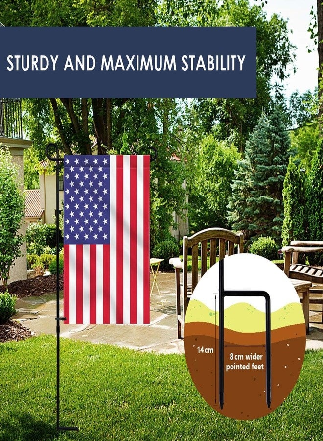 ESTTOP Garden Flag Stand, Thickened Pole Sturdy Straight Premium Metal Yard Flag Holder Weather-Proof Flagpole with Clip and Stopper for Seasonal Christmas Garden Flag, Outdoor Decor Decoration - Image 2