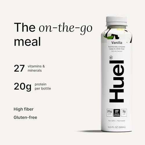 Huel Ready-to-Drink | Vanilla Meal Replacement Drink | High Protein Drink | Nutritionally Complete, Low Sugar, High Fiber, Plant Based, Vegan, Healthy | 20g Protein Per Bottle, 16.9 Fl Oz (12 Pack) - Image 2