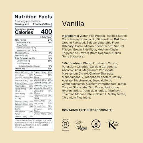 Huel Ready-to-Drink | Vanilla Meal Replacement Drink | High Protein Drink | Nutritionally Complete, Low Sugar, High Fiber, Plant Based, Vegan, Healthy | 20g Protein Per Bottle, 16.9 Fl Oz (12 Pack) - Image 5