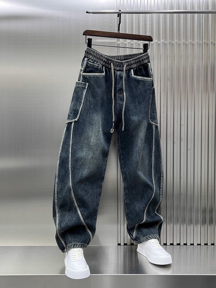 Unisex Classic Denim Jeans Loose Fit Daily Outdoor Wear - Image 5