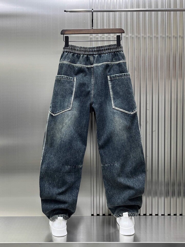 Unisex Classic Denim Jeans Loose Fit Daily Outdoor Wear - Image 4