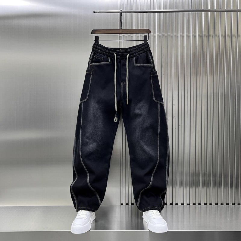 Unisex Classic Denim Jeans Loose Fit Daily Outdoor Wear - Image 2