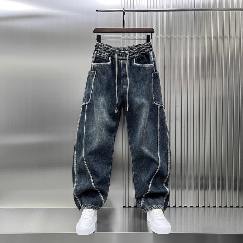 Unisex Classic Denim Jeans Loose Fit Daily Outdoor Wear - Image 3