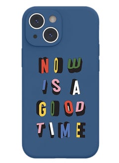 Theodor Protective Slim Fit Case Liquid Silicone Cover with Full Body Protection Anti-Scratch Shockproof Case For iPhone 15 Plus Blue  - Good times copy  - Image 1