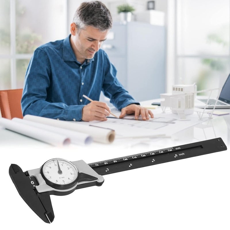 klarako Dial Vernier Caliper, Dial Caliper Dial Vernier Caliper ABS 0mm To150mm Portable Metric Measuring Tool for Lab Home - Image 2