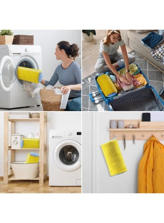 Large Shoe Washing Laundry Bag – Chenille Microfiber Sneaker Cleaning Bag (Yellow)