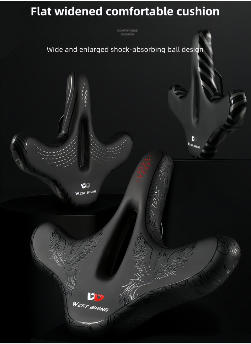WEST BIKING Latest Bicycle Seat Cushions, Comfortable Widened Bicycle Seats For Men And Women, Oversized Bicycle Seat Cushions, Comfortable Wing Cushions, Phoenix Style Seat Cushions 33*28 CM  - Image 2