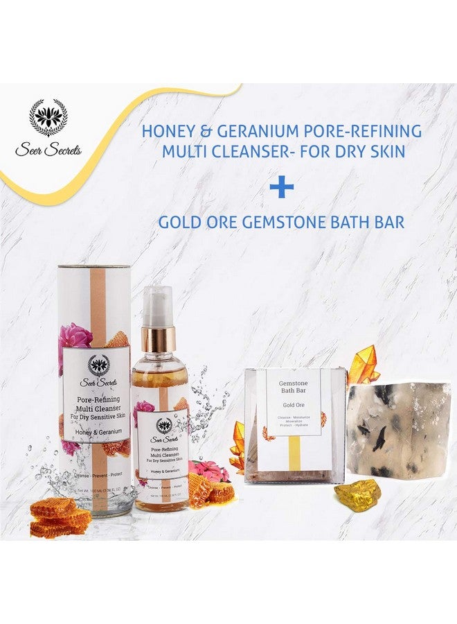 Seer Secrets Multi Cleanser+ Gold Ore Gemstone For Deep Cleansing Of Dirt & Pollutants|Premium Skincare Product For Glowing & Whitening Skin Set Of 2 - Image 2