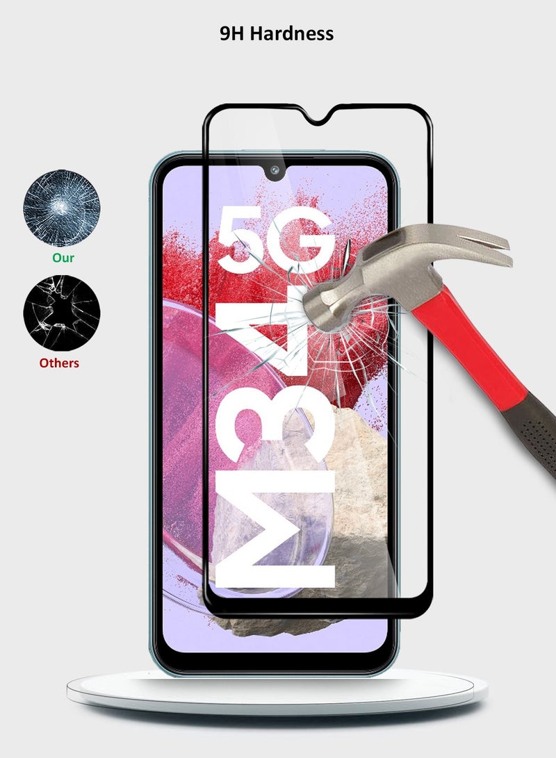 Wtech Samsung Galaxy M34 5G 2023 Premium E2E Full Glue Full Cover Tempered Glass Screen Protector (MSGECN) - Clear/Black - Image 3