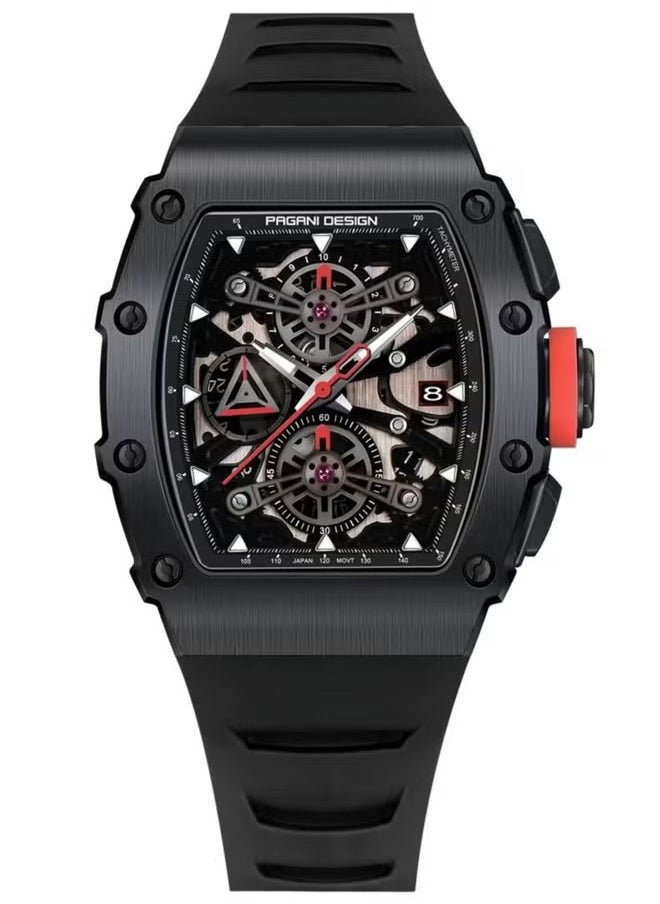 PAGANI DESIGN Men's Quartz Watches All Black Dial Design Adjustable Silicone Strap Sports Waterproof Fashion  PD YS011  - Image 1
