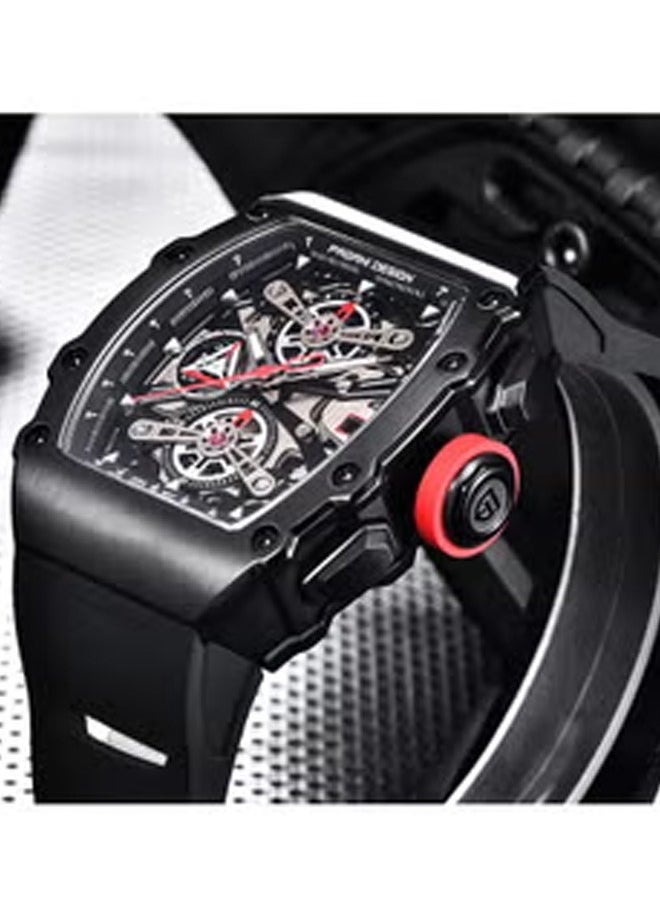 PAGANI DESIGN Men's Quartz Watches All Black Dial Design Adjustable Silicone Strap Sports Waterproof Fashion  PD YS011  - Image 3