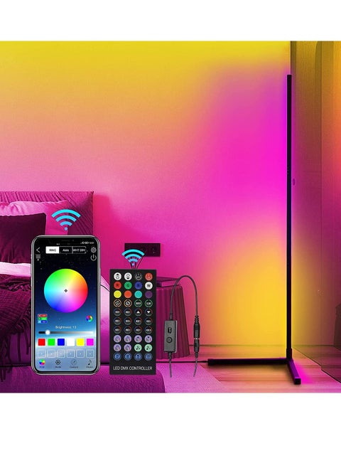 Corner Floor Lamp RGB Color Change with Remote Control and APP Control Modern Floor Lamp Dimmable for Room Decoration 158CM