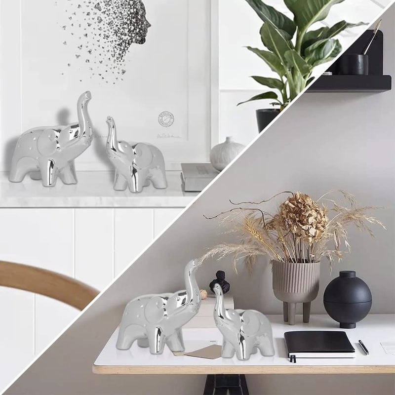prosfalt Prosfalt A Pair Felephant تمثال منزلي ديكور التماثيل النماذج الحديثة النحت لمكتب سطح المكتب غرفة المعيشة  - Image 5