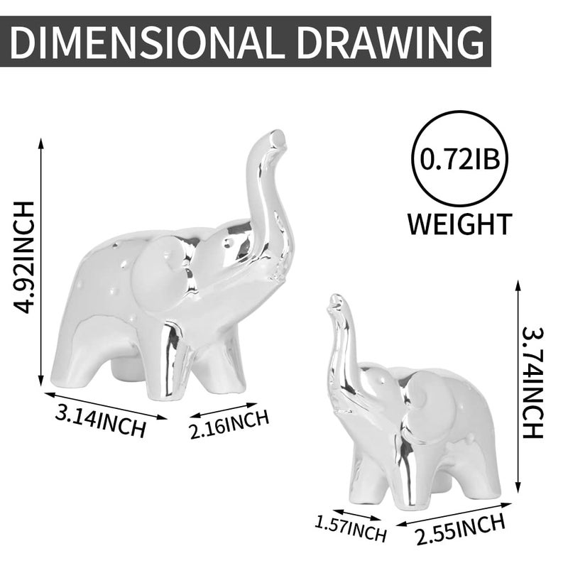 prosfalt Prosfalt A Pair Felephant تمثال منزلي ديكور التماثيل النماذج الحديثة النحت لمكتب سطح المكتب غرفة المعيشة  - Image 2